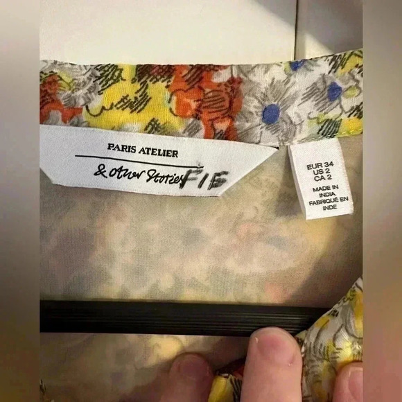 Paris Atelier & Other Stories Foral Bib Dress Size 2 - Picture 3 of 16